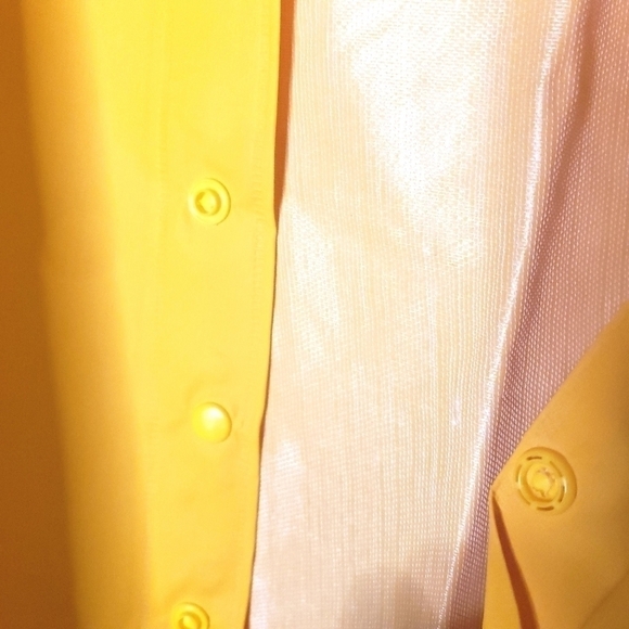 💕5 For $20 Rokk Mens Yellow Rain Jacket Waterproof Sz L (No Hood) - Picture 9 of 9